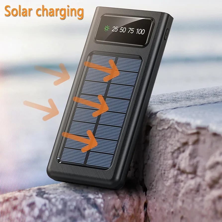 Power-Bank-Solar - Cargador portátil de 20000 mAh, banco de energía solar,